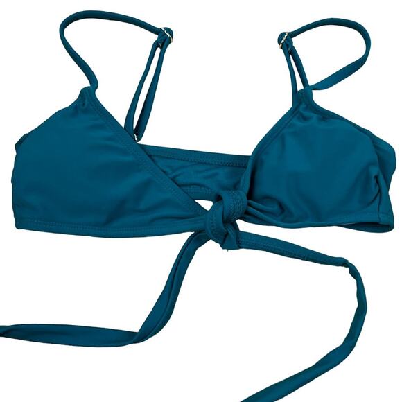 Xhilaration Juniors' Teal Green Wrap Front Bralette Bikini Top - Size XS - NWT - Picture 1 of 6